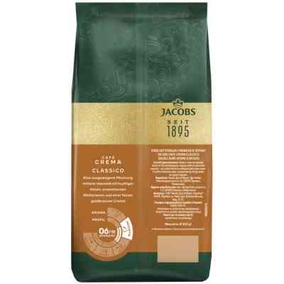 Кофе Jacobs Cafe Crema Classico в зернах 1 кг (8711000539392) Винница