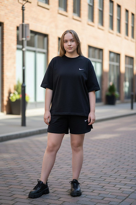 Женский летний спортивный костюм футболка с шортами Черный XL-XXL Харьков - изображение 12