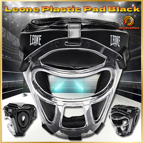 Боксерский шлем Leone Plastic Pad Black с защитной маской и подбородком (M/L) XS/S Киев - изображение 1
