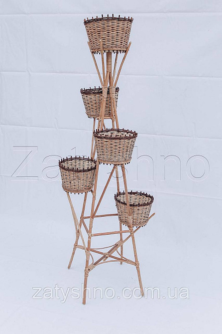 Підставка з лози для 5 вазонів Київ - фото 2