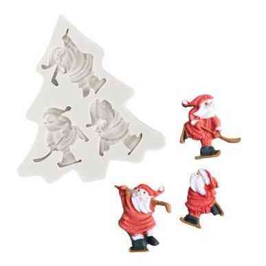 Силиконовый молд Дед Мороз 108 на 96 мм серый Киев