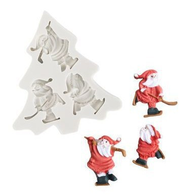 Силіконовий молд Дід Мороз 108 на 96 мм сірий Київ - фото 1