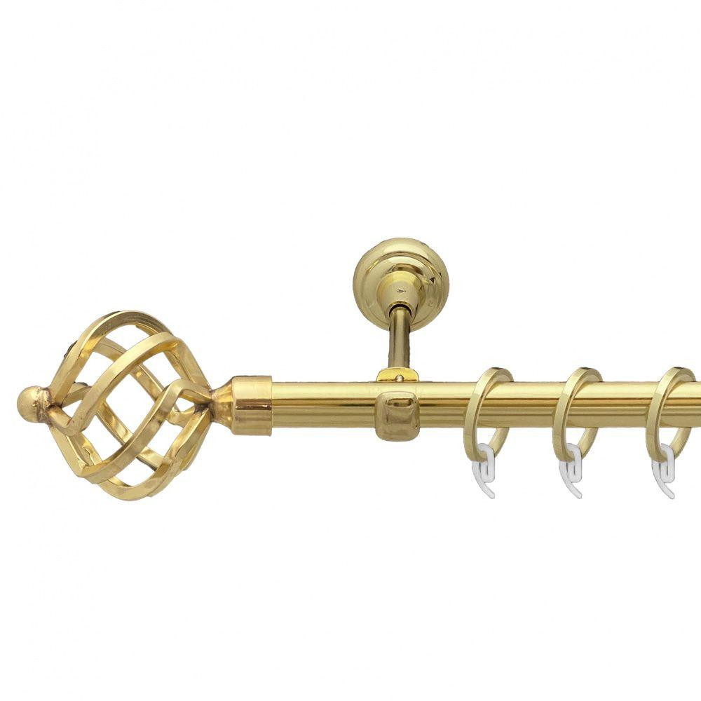 Карниз Orvit Ажур металевий однорядний відкритий гладка труба кільце фасонне металеве  Золото 19 мм 200 см Львов - изображение 1