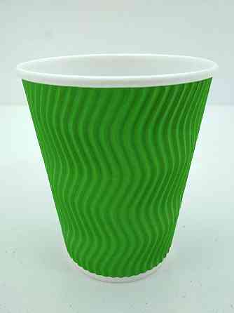 Склянка гофрована 400 мл (12oz) Зелений (15 шт.) Харків