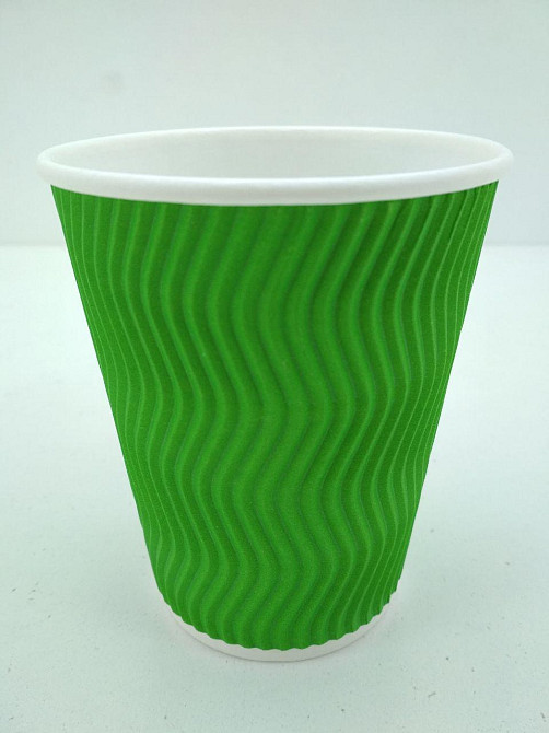 Склянка гофрована 400 мл (12oz) Зелений (15 шт.) Харків - фото 1
