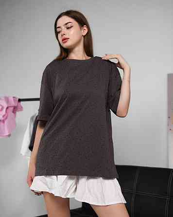 Футболка сіра стрази ВТ6336 Одеса