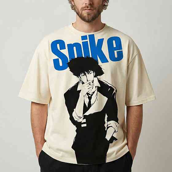 Футболка чоловіча з принтом аніме Аніме Ковбой Бебоп Аніме оверсайз (S/M/L) Черний Дніпро