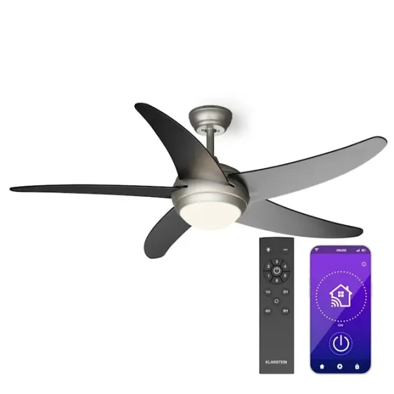 Уцінка Люстра-вентилятор стельовий Klarstein Bolero Smart 132 см, 55 Вт, Wi-Fi, пульт ДК, 6 швидкостей, E27 Київ