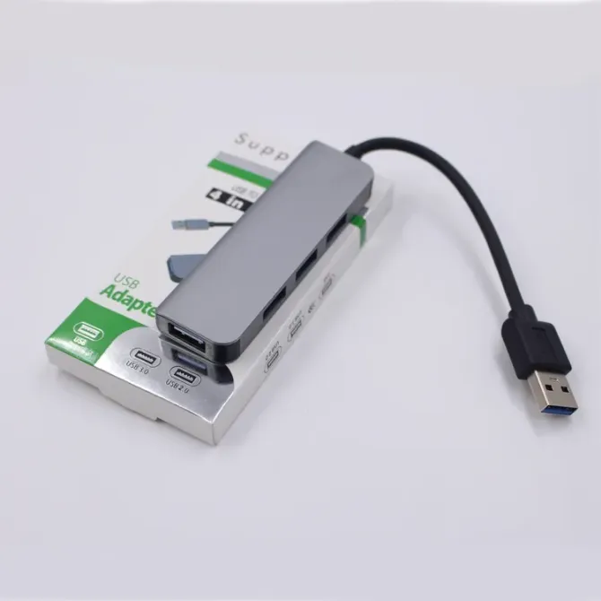 Peripls USB 3.0 хаб 4-в-1 + 4-портовый адаптер для ноутбуков и ПК с поддержкой BC1.2, высокоскоростн Киев - изображение 4