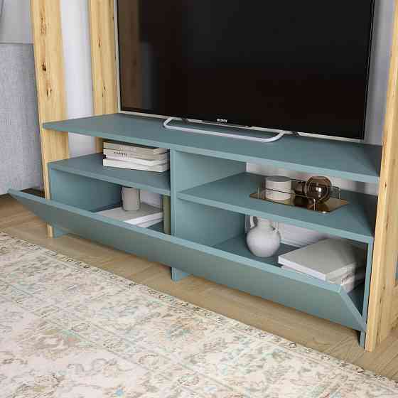 Модуль-4 стеллаж с полками и тумбой под ТВ LION Нобу Дуб Сонома (LION-042430) Львов