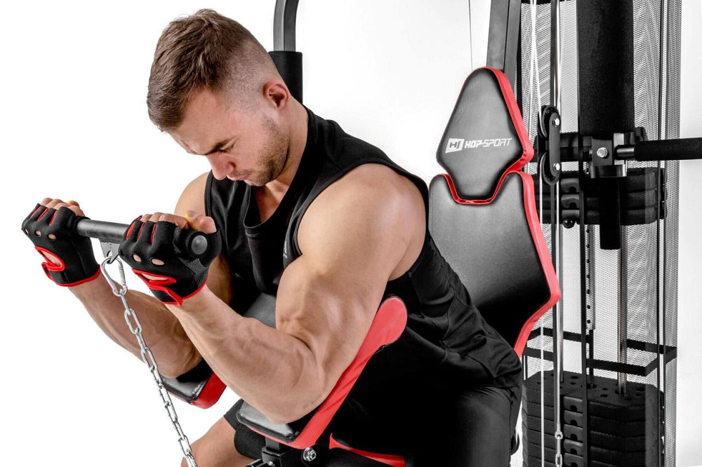 Силова фітнес-станція HS-1044K з партою Скотта 66 кг стек для дому та спортзалу багатофункціональна для всіх різновидів м'язів Київ - фото 7