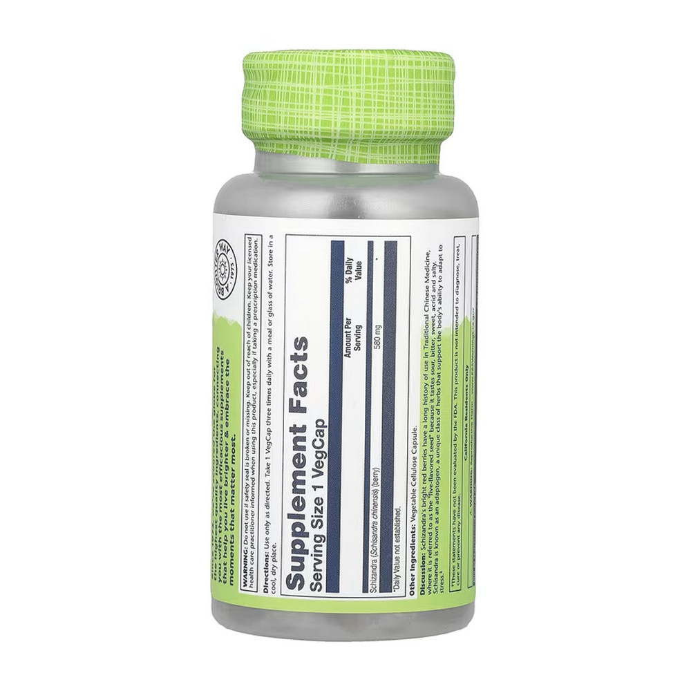 Лимонник китайский Solaray Schizandra Berry 580mg 100 вег капс Киев - изображение 2