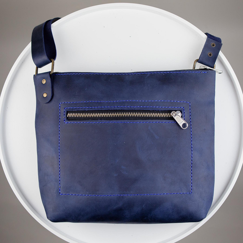 Сумка-месенджер Skill з натуральної шкіри Crazy Horse, через плече (Синій) Суми - фото 2