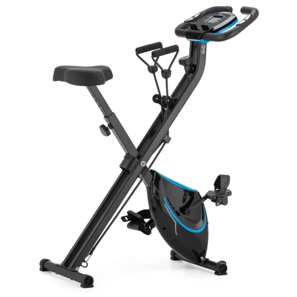 Велотренажер магнитный Gymtek FX600 складной с эспандерами черный/синий Киев - изображение 1