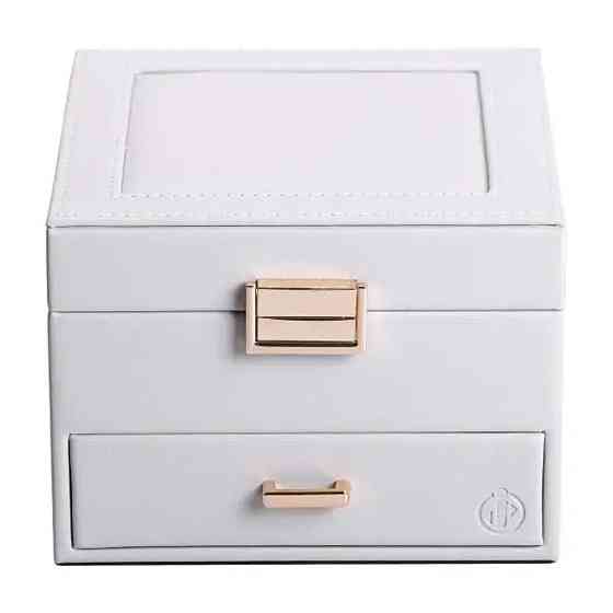 Скринька для прикрас з еко шкіри 2 яруси органайзер для ювелірних виробів HP-5-2G Коломия