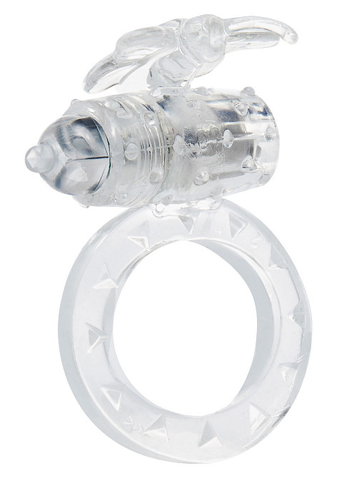 Ерекційне кільце з вібрацією Flutter Ring Vibrating Transparant Sex Aura Київ - фото 1