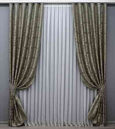 Комплект готових штор VR-Textil Жакард Magic № 1607ш Капучино 145х270 см 2 шт (33-0463) Київ