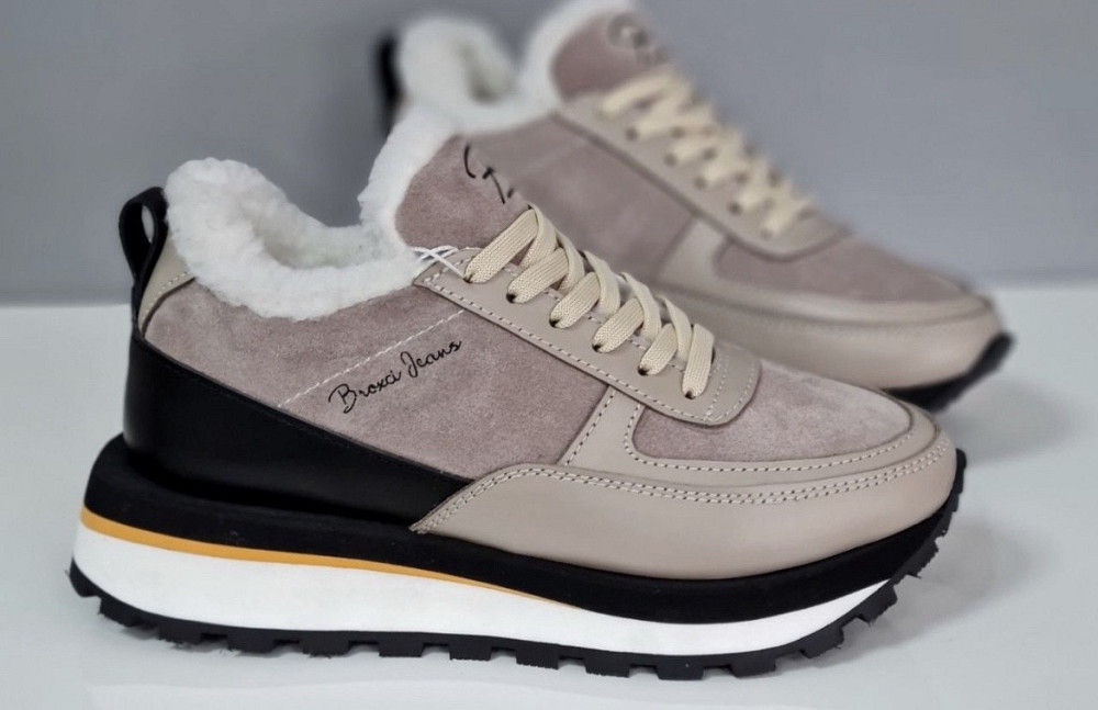 Broxci Кроссовки женские BROXCI LA капучино кожа+замша зима 40р. (5210) Коломия - фото 1