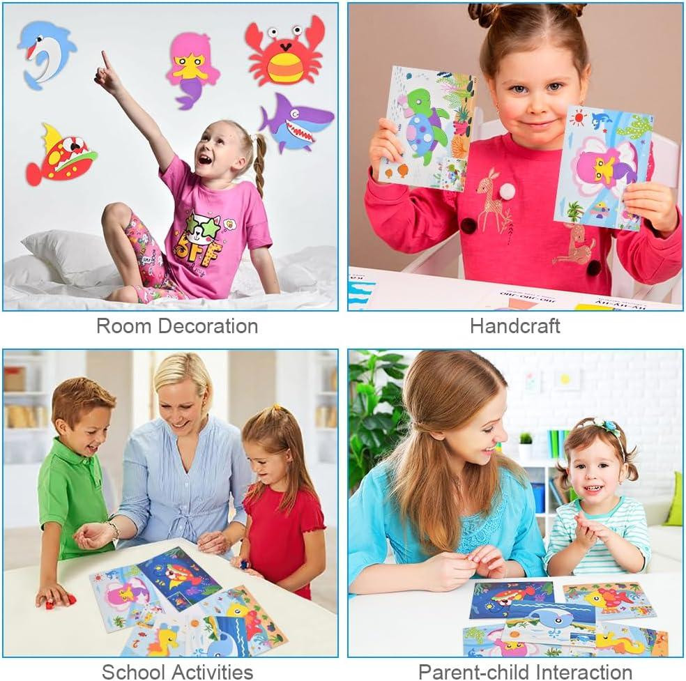 Подарунковий набір для рукоділля 3D наклейки з піни EVA, гра-головоломка з малюнком тварин + фломастери, подарунок для дітей Київ - фото 8