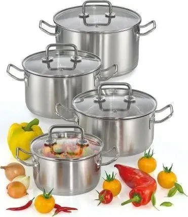 Kuchenprofi Zestaw 4 Stalowych Garnków Verona Ze Szklanymi Pokrywkami (Ku2375002804) Киев - изображение 1
