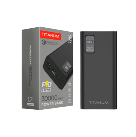 Павербанк 30000mAh Titanum TPB-728S-B 22,5W QC+PD чорний Житомир