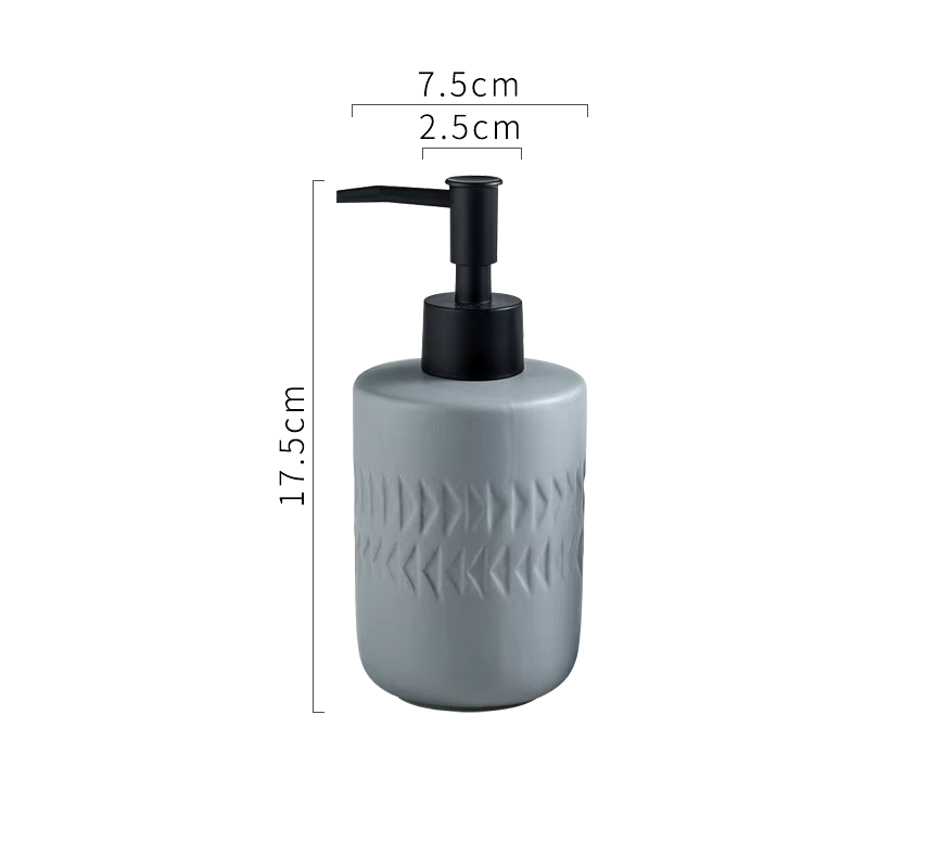 Дозатор для мыла керамический для ванной комнаты и кухни цвет серый Каменец-Подольский - изображение 3