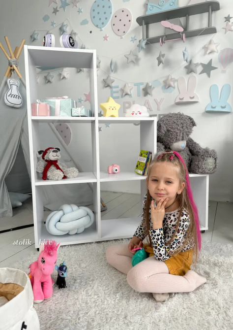 Детский стеллаж Пирамидка полка для книг и игрушек (Белый) Винница - изображение 3