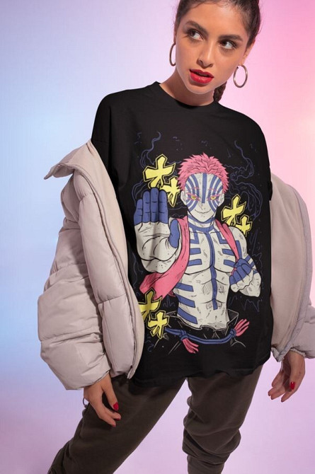 Футболка мужская аниме Флкл Харуко Фоолй Коолй оверсайз (S/M/L) Черний AnimeJ0971 Днепр - изображение 2