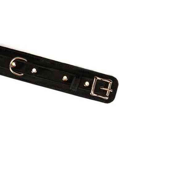 Ошейник с поводком Liebe Seele Boudoir Amor Collar with Leash Black, три кольца Sex Aura Киев