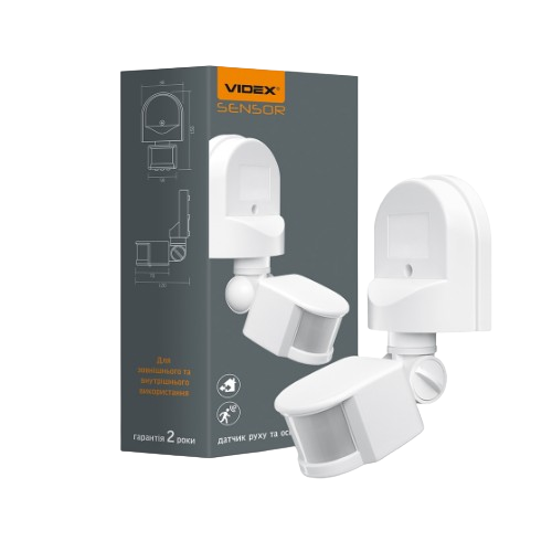 Датчик руху та освітленності 1200W 220V інфрачервоний VL-SPW02W Videx Житомир - фото 2