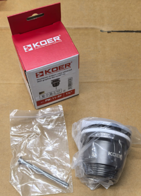 Донний клапан для раковини Koer PW-11-07 1 1/4''  універсальний  СLICK-СLACK  ( 14903 ) Харків - фото 3