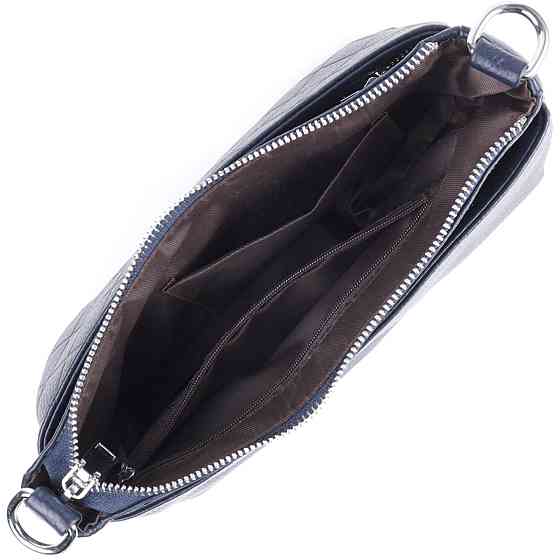 Надійна сумка для жінок на три відділення з натуральної шкіри Vintage 22806 Синій Київ