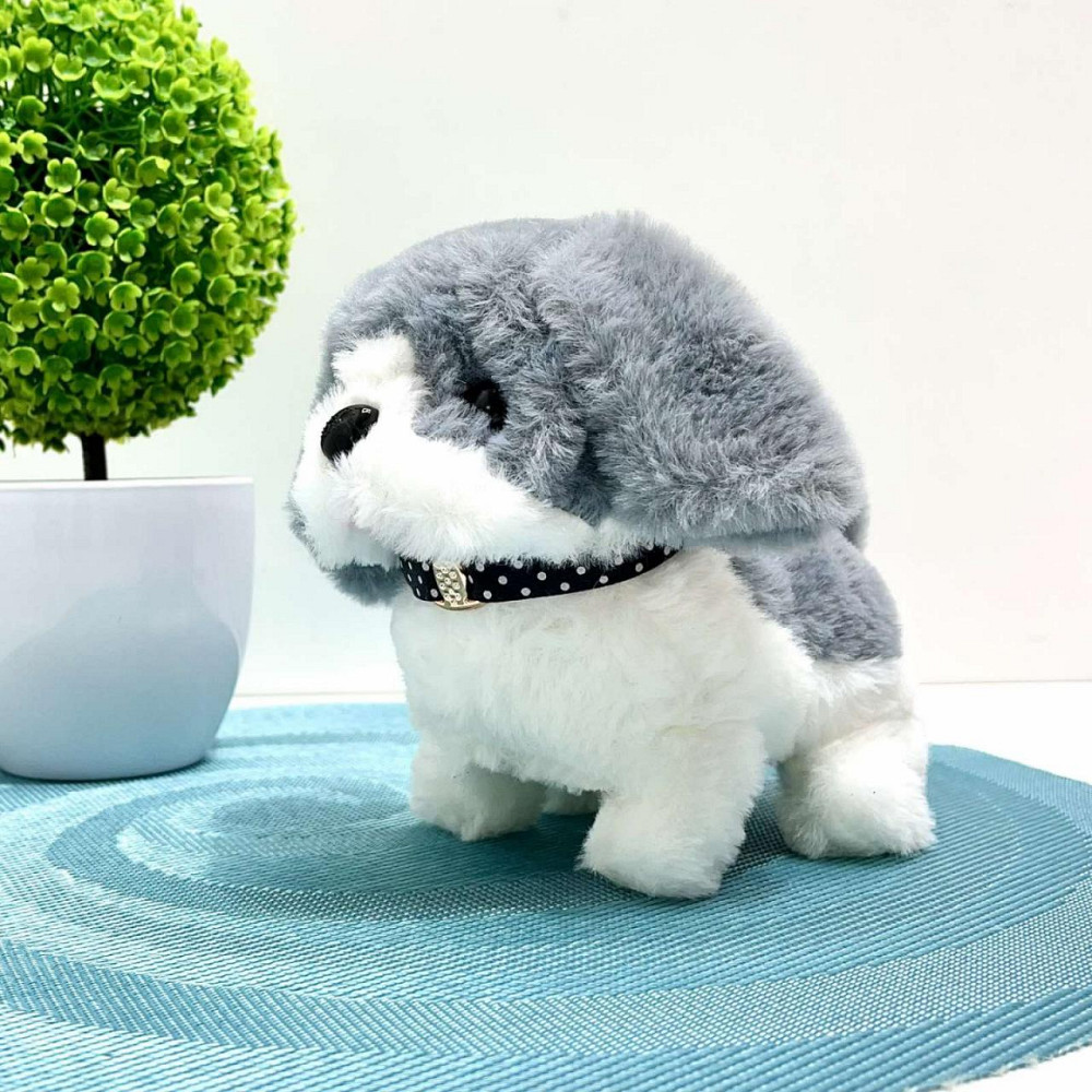 Собачка інтерактивна ходить гавкає ворушить хвостиком головою Біла із сірим (688-122A) Чернігів - фото 2