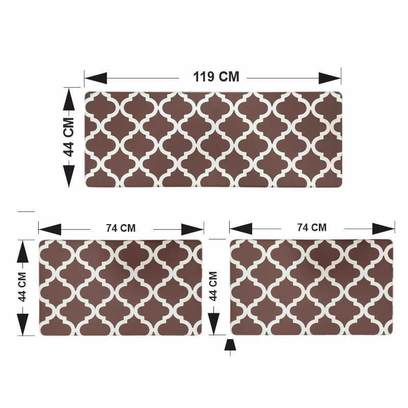 Набор коврики кухонные Lovely Svi 3 шт: 44 x74 x1см - 2 шт и 44 x119 x1см Коричневый Киев - изображение 4