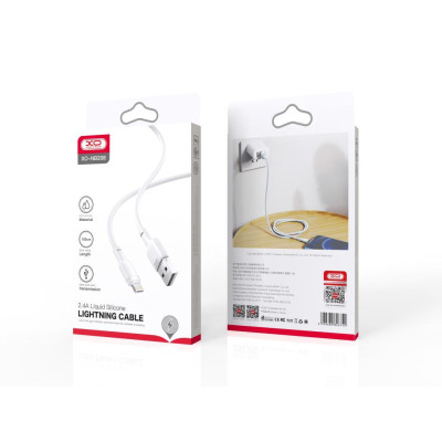 Дата кабель USB 2.0 AM to Lightning 1.0m 2.1A silicone white XO (NB208-L-1-WH) Вінниця - фото 2
