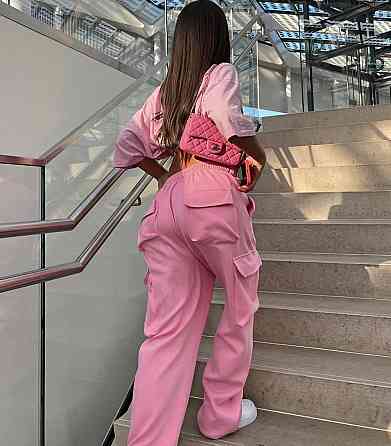 Штани карго жіночі трикотажні Рожевий 48/52 Харків