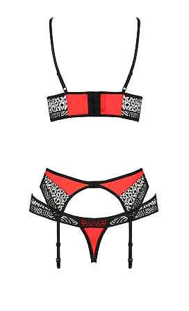 Комплект белья с поясом для чулков SCARLET SET red S/M - Passion Sex Aura Киев