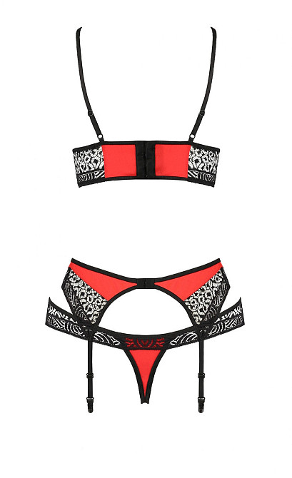 Комплект белья с поясом для чулков SCARLET SET red S/M - Passion Sex Aura Киев - изображение 4