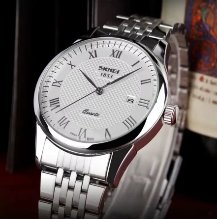 Мужские наручные часы Skmei 9058 Серебристый с белым Киев