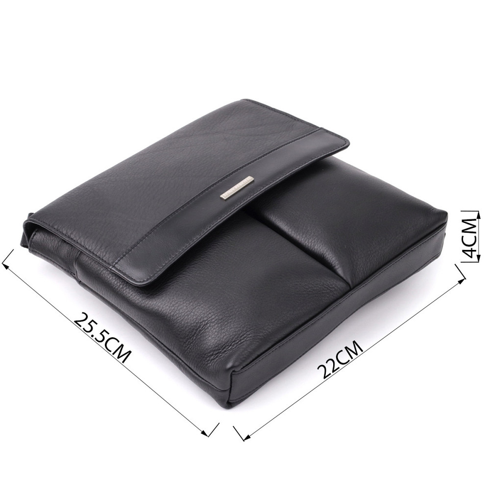 Мужская сумка через плечо из зернистой натуральной кожи Tony Perotti 20865_1 (9270G-25 nero) Черный Киев - изображение 3