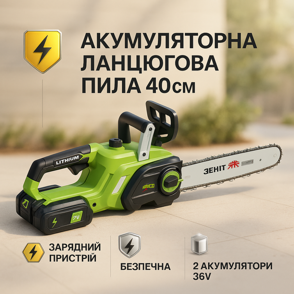 Электрическая пила профессиональная Chain Saw 16 дюймов 36V, Удобная пила для резки веток GX-87 Львов - изображение 5