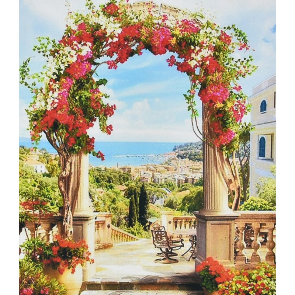 Алмазна мозаїка "Арка із квітів" HEG88129 30х40 см Вінниця - фото 1