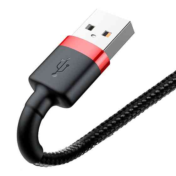 Кабель Baseus Cafule Cable USB For Lightning 2.4A 1m Red+Black Київ