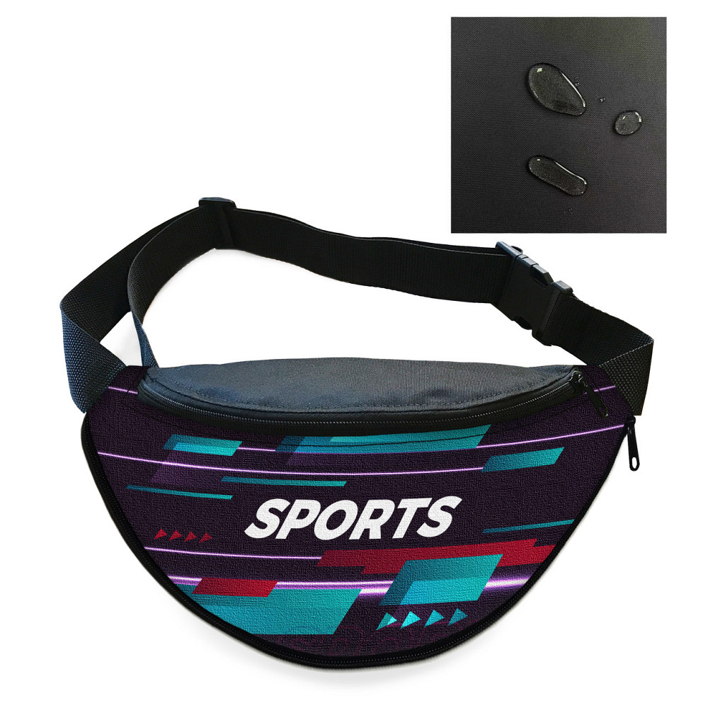 Сумка-бананка Sport чоловіча/жіноча спортивна 32×16 см з розширювачем поясна сумка або сумка через плече (3746) Київ - фото 1