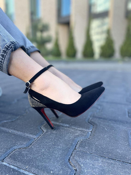 Туфлі жіночі LENA MELIANI чорні еко-замша каблук 10см 36р.37р.38р. (N47-E61138-1) Коломия - фото 5