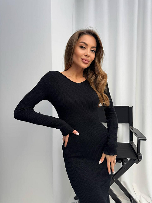 Женское трендовое платье из трикотажа рубчик Одесса - изображение 5