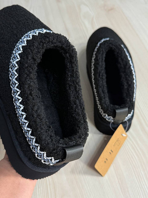 Уггі жіночі Itts 1801-1 капці на платформі з хутром тедді чорні, 40, 25 см Київ - фото 16