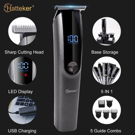 Машинка для стрижки волос HATTEKER HT-621 HATTEKER HT-621 Професійний набір для догляду за волоссям 12 в 1 Наб Киев