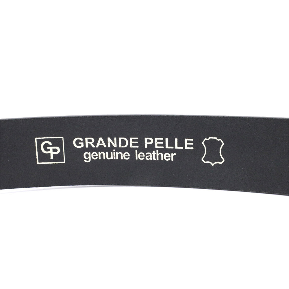Зручний ремінь під джинси з натуральної шкіри GRANDE PELLE 11683 Чорний Київ - фото 5