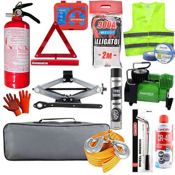 Ремонтний набір автомобіліста з домкратом CarLife Київ